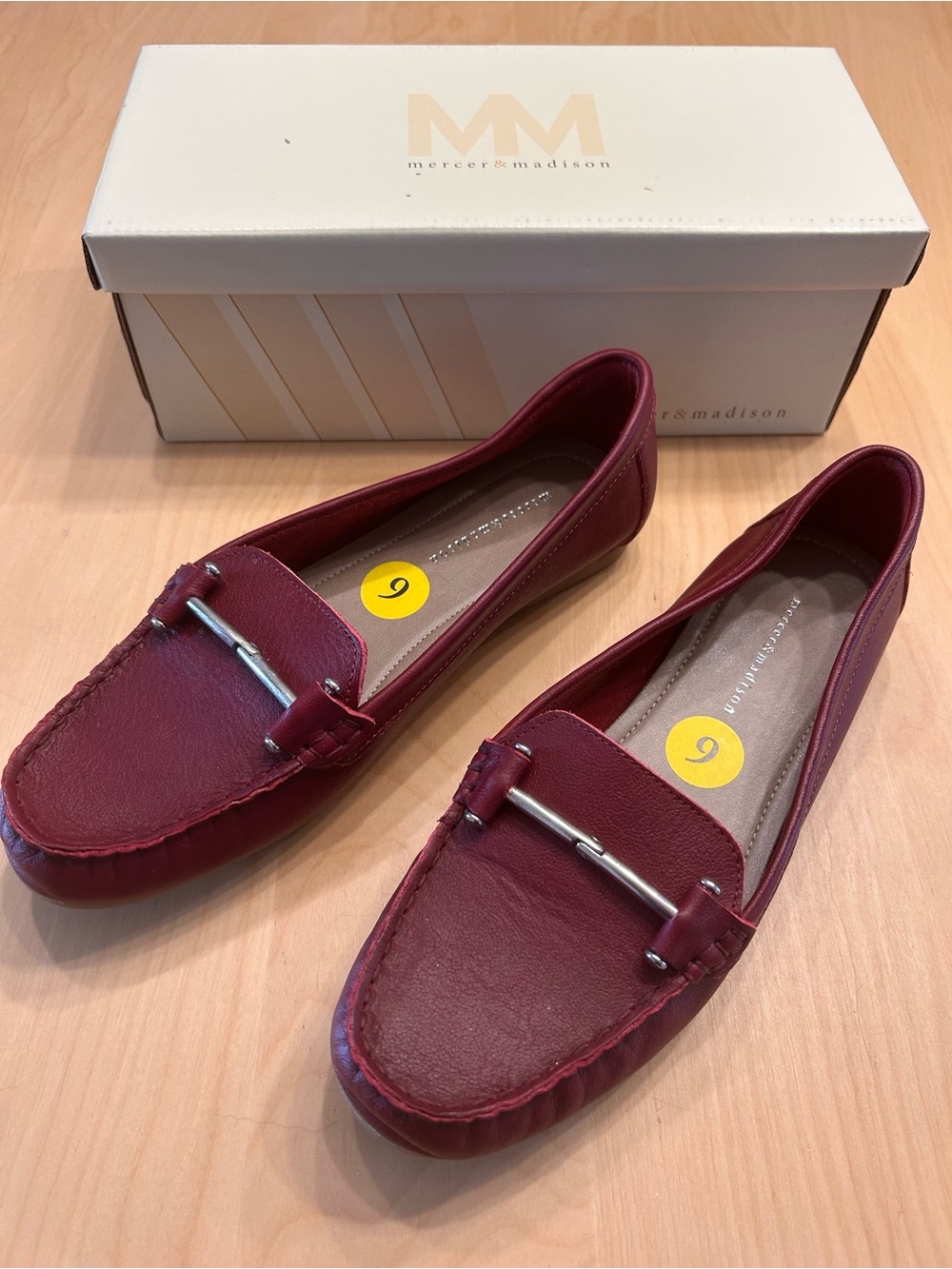 mercer & madison Burgundy Leather Bit Loafers